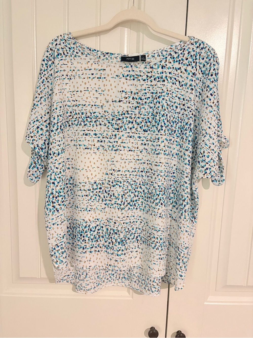 Apt. 9  Blue Speckled Boatneck Shirt